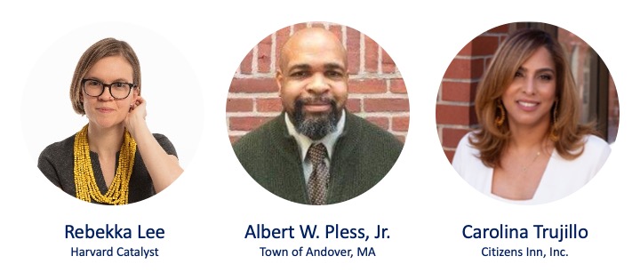 Headshots of Rebekka Lee, Albert W. Pless, Jr., and Carolina Trujillo