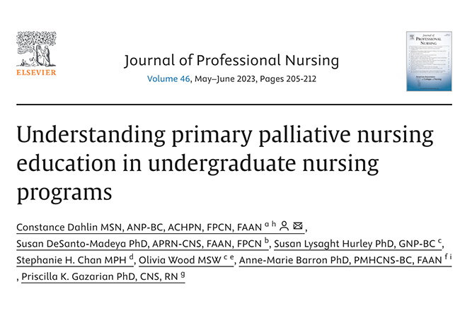 Understanding primary palliative nursing education in undergraduate nursing programs Understanding primary palliative nursing education in undergraduate nursing programs